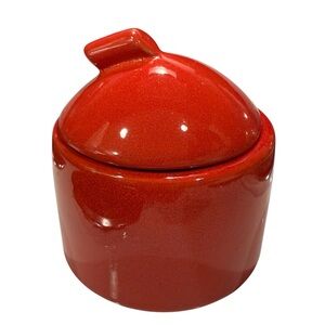 Waechtersbach Pottery Germany MCM Red Sugar Bowl‎